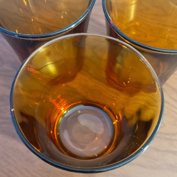 Vintage Duralex Amber 4 oz Glassware 3” - Set of 3 - Made in France - Picture 4 of 15